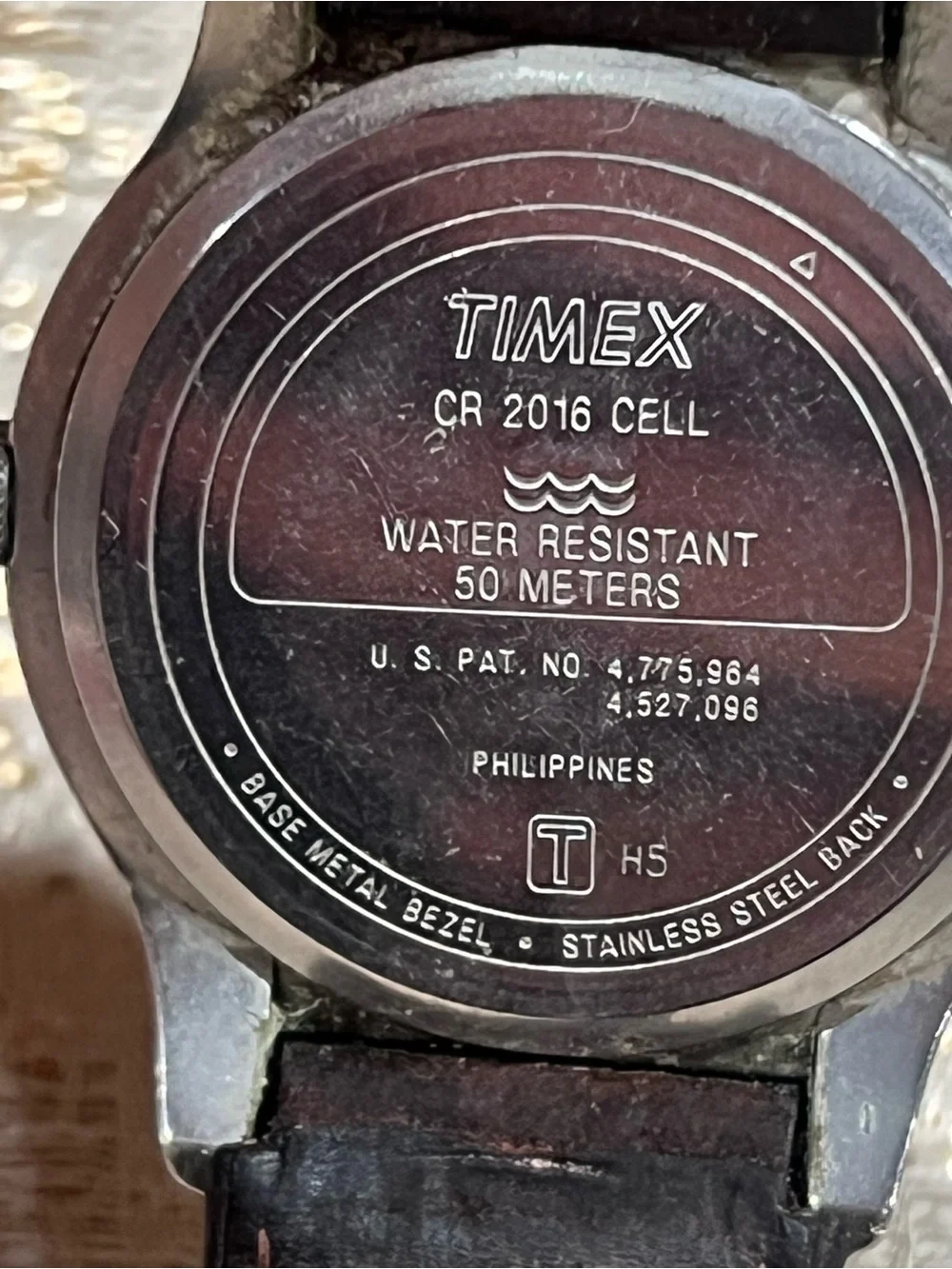 Timex Expedition Indiglo Quartz Watch Date WR50m White Dial Black Leather 34mm
